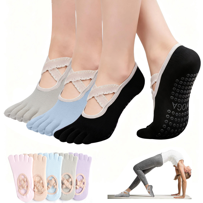 Pilates Yoga Fitness - Damskie antypoślizgowe skarpety do pilatesu, damskie