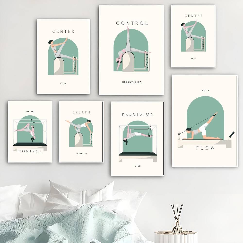 Minimalistyczny plakat z ilust – Pilates Yoga Flow recenzja i cena